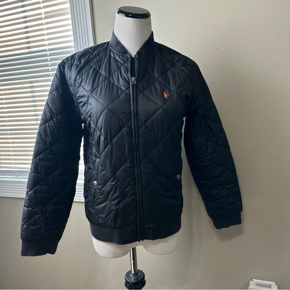 Polo Ralph Lauren boys L (14-16) quilted front zip jacket,two snap front pockets